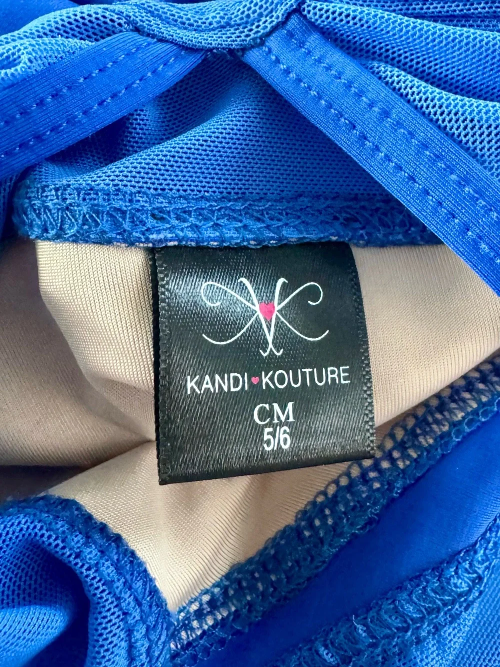Girls Blue Mesh-Panel One-Piece Leo, Kandi Kouture